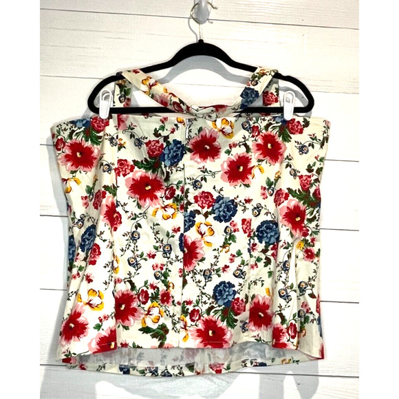 NWT Monroe and Main RETRO FIT FLoral Halter TOp Plus Size 2X - Picture 2 of 3